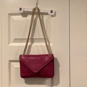 BARNEYS NEW YORK fuschia pink golden link bag